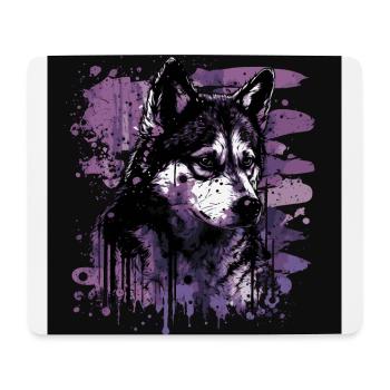Chien Husky - Tapis de souris (format paysage) - blanc - Devant