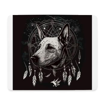 Bull Terrier and Dreamcatcher - Mouse Pad (horizontal) - white - Front