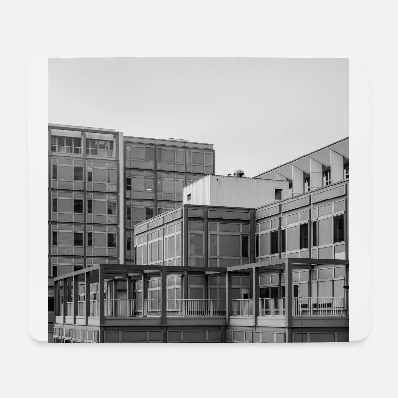 B n W building - Tapis de souris (format paysage) - blanc