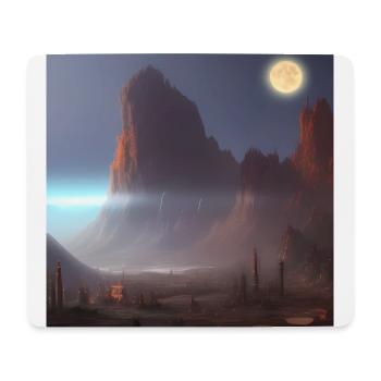 Ville sur la lune - Tapis de souris (format paysage) - blanc - Devant