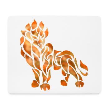Lion de feu - Tapis de souris (format paysage) - blanc - Devant
