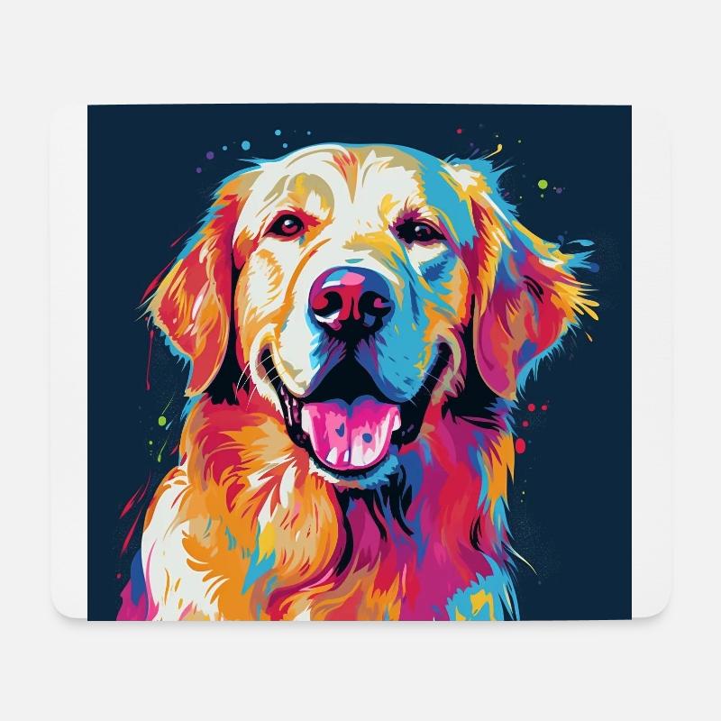 Golden Retriever Pop Art - Mouse Pad (horizontal) - white