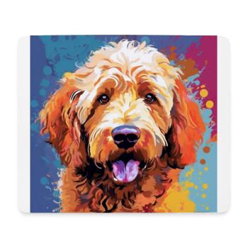Golden Doodle Pop Art - Mousepad (Querformat) - Weiß - Vorne