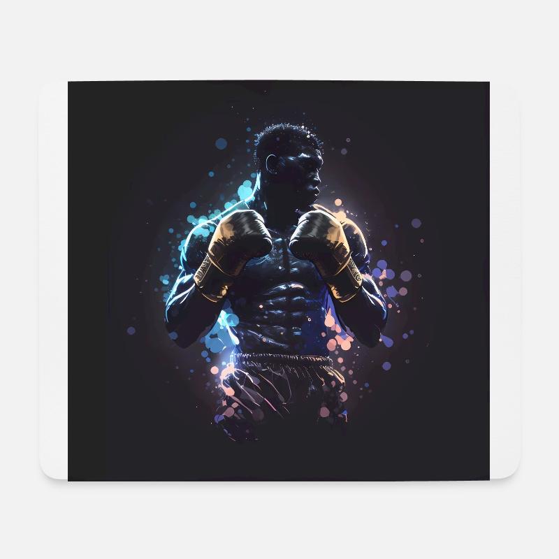 Affiche Boxer - Tapis de souris (format paysage) - blanc