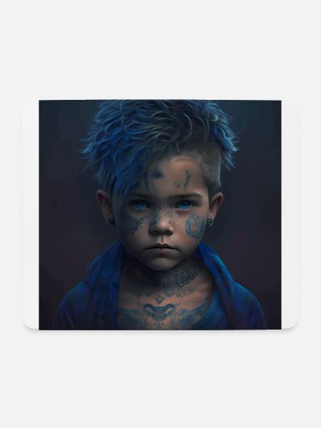 Kinder mit Tattoos Artwork - Mousepad (Querformat) - Weiß