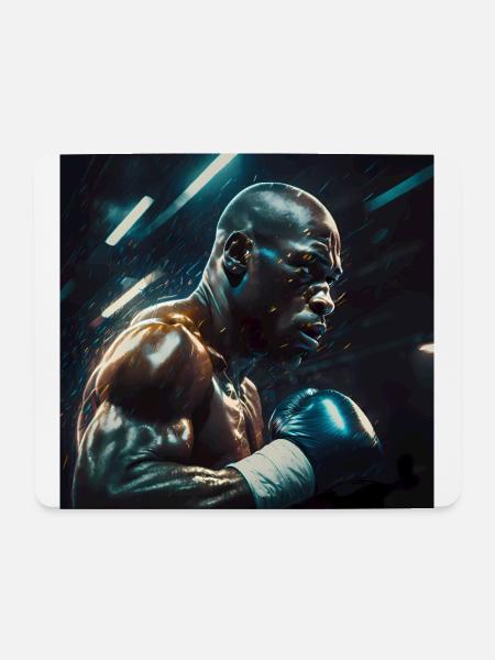 Affiche de boxe - Tapis de souris (format paysage) - blanc