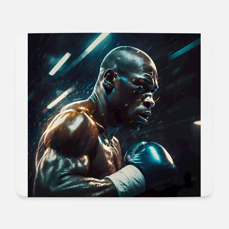 Affiche de boxe - Tapis de souris (format paysage) - blanc