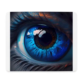 Nahaufnahme von Blauen Augen - Mousepad (Querformat) - Weiß - Vorne