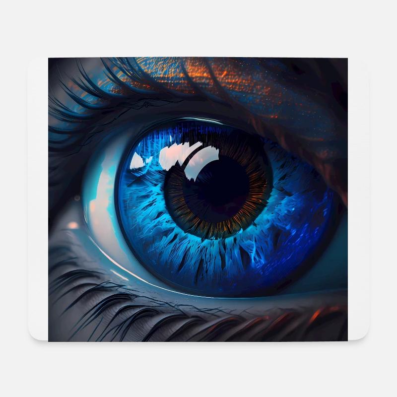 Gros plan de Blue Eyes - Tapis de souris (format paysage) - blanc