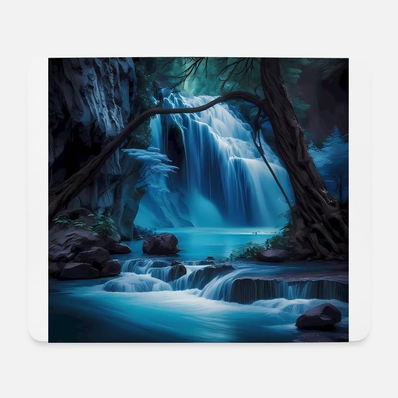 Cascade - Tapis de souris (format paysage) - blanc