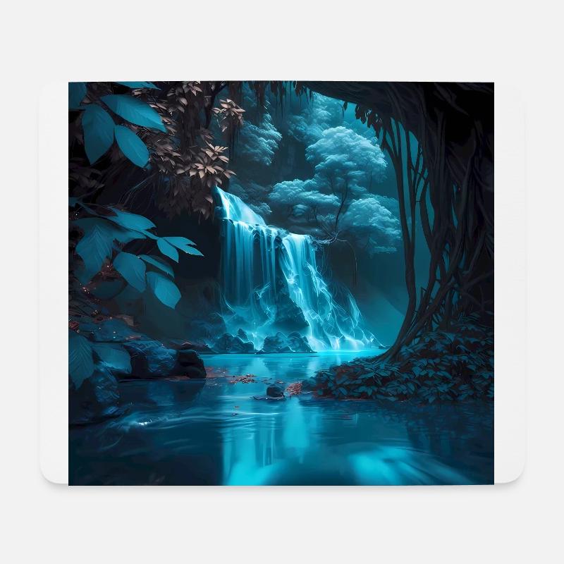 Cascade - Tapis de souris (format paysage) - blanc