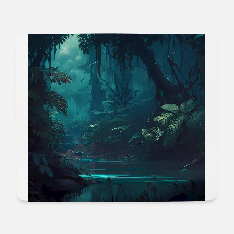 Paysage de jungle - Tapis de souris (format paysage) - blanc