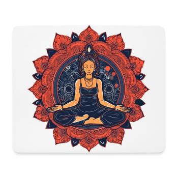 Motif de Buddha Yoga rouge/bleu avec ornements - Tapis de souris (format paysage) - blanc - Devant