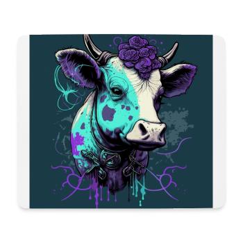 Eine lustige schräge Kuh - Mousepad (Querformat) - Weiß - Vorne