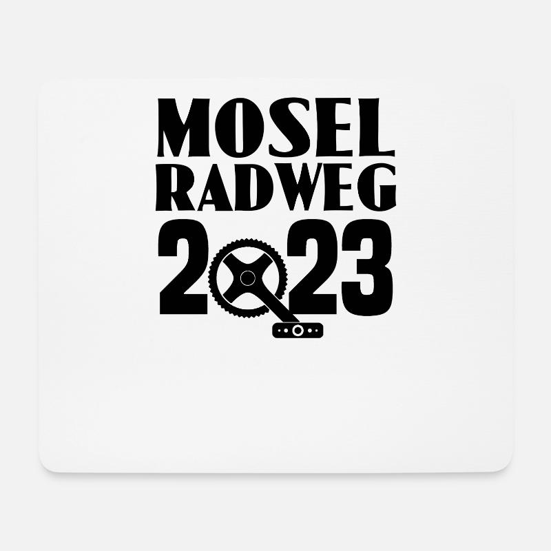Mosel Radweg - Mousepad (Querformat) - Weiß