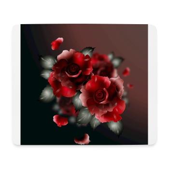 bouquet sombre de roses rouges - Tapis de souris (format paysage) - blanc - Devant