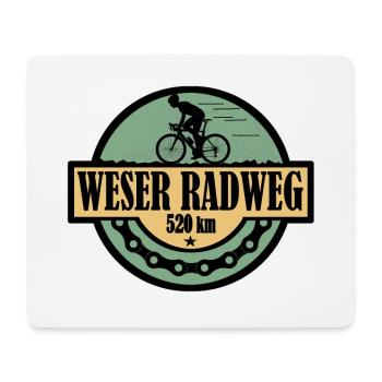 Weser Radweg - Mousepad (Querformat) - Weiß - Vorne