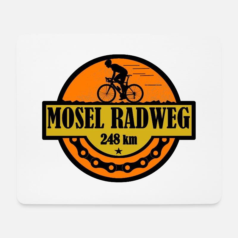 Mosel Radweg - Mousepad (Querformat) - Weiß
