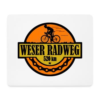 Weser Radweg - Mousepad (Querformat) - Weiß - Vorne
