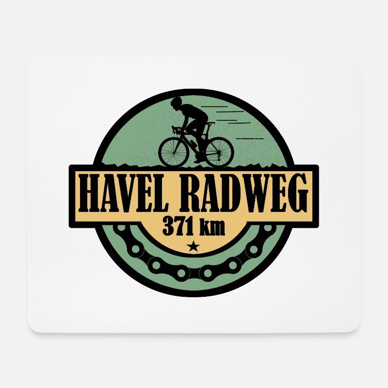 Havel Radweg - Mousepad (Querformat) - Weiß