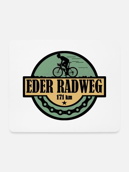 Eder Radweg - Mousepad (Querformat) - Weiß