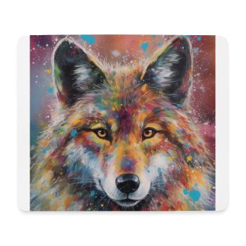 Modern & Colourful Wolf Wall Art by Bodhi - Mouse Pad (horizontal) - white - Front
