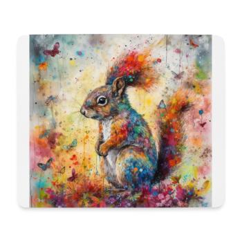 Modern & Colourful Squirrel Wall Art by Bodhi - Mouse Pad (horizontal) - white - Front