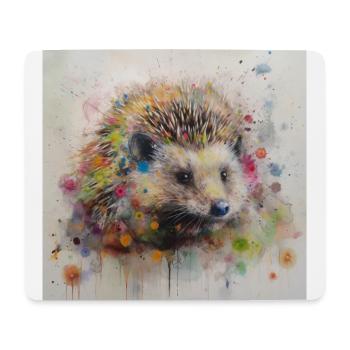 Modern & Colourful Hedgehog Wall Art by Bodhi - Mouse Pad (horizontal) - white - Front