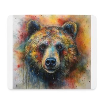 Modern & Colourful Grizzly Bear Wall Art by Bodhi - Mouse Pad (horizontal) - white - Front
