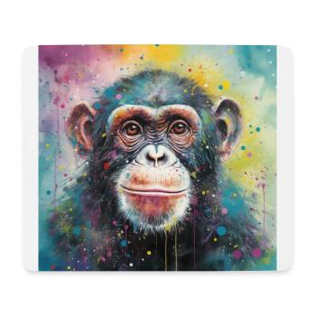 Modern & Colourful Chimpanzee Wall Art by Bodhi - Mouse Pad (horizontal) - white - Front