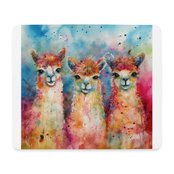 Modern & Colourful Alpaca Wall Art by Bodhi - Mouse Pad (horizontal) - white - Front