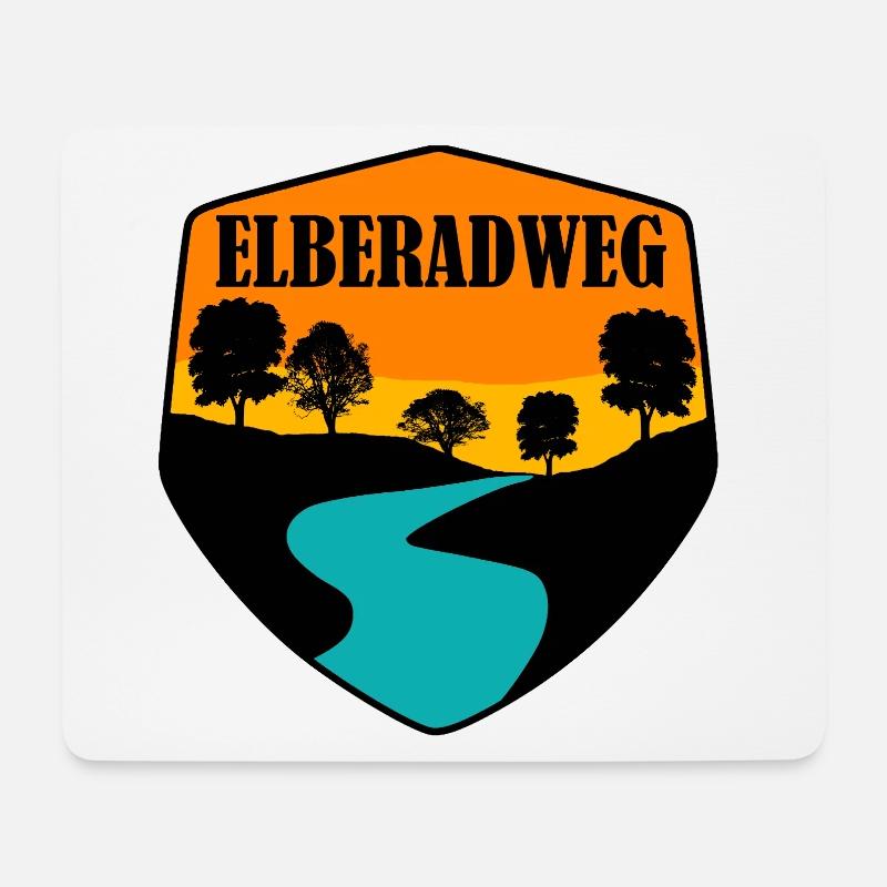 Elberadweg - Mousepad (Querformat) - Weiß
