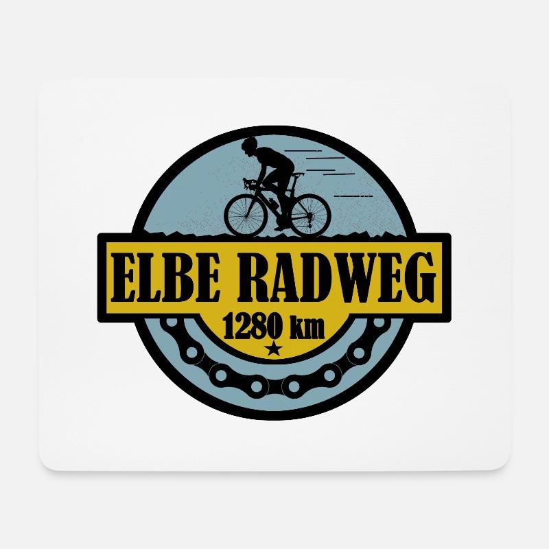 Elberadweg - Mousepad (Querformat) - Weiß