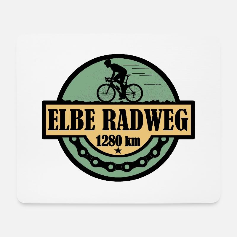 Elberadweg - Mousepad (Querformat) - Weiß