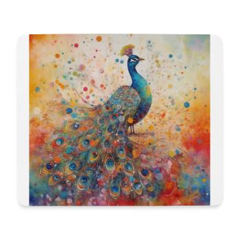 Modern & Colourful Peacock Wall Art by Bodhi - Mouse Pad (horizontal) - white - Front