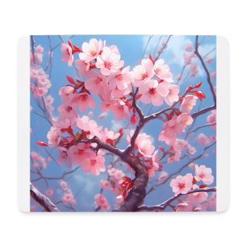 Fleur de cerisier japonais Sakura Esthétique Belle - Tapis de souris (format paysage) - blanc - Devant