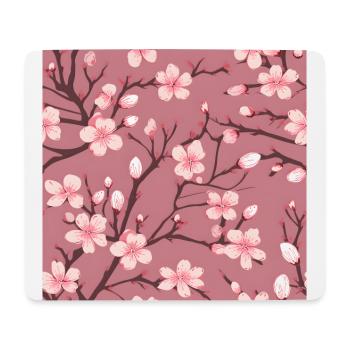 Sakura Japon Cherry Blossom Tree Hanami Pattern - Tapis de souris (format paysage) - blanc - Devant