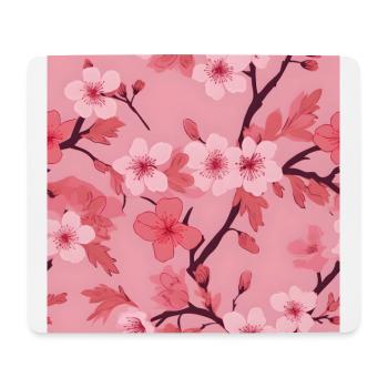 Sakura Tree Japan Cherry Blossom Hanami Pattern - Tapis de souris (format paysage) - blanc - Devant
