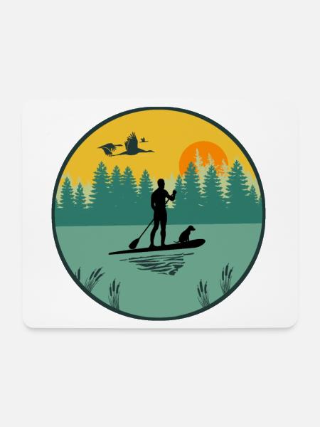 standup paddeln - Mousepad (Querformat) - Weiß