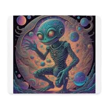 L’extraterrestre fascinant dans le cosmos coloré - Tapis de souris (format paysage) - blanc - Devant