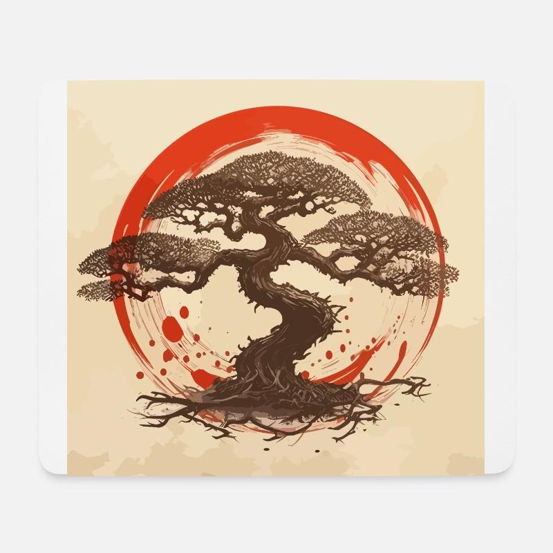 Bonsai Enso Japan - Mousepad (Querformat) - Weiß