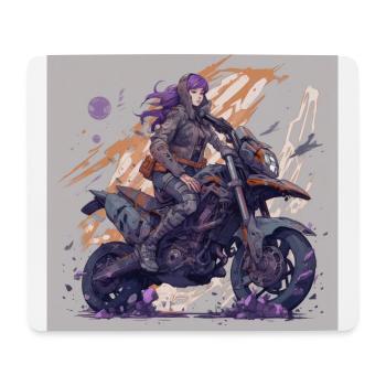 Fluid Biker girl - Anime Style - Mouse Pad (horizontal) - white - Front