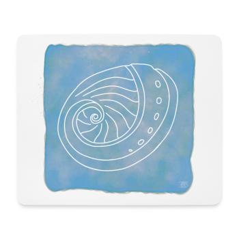 Abalone, Boho Line Art Design, Serie Shells - Mousepad (Querformat) - Weiß - Vorne