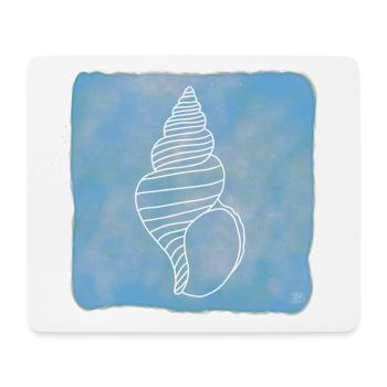 Snail Clam, Boho Line Art Design, Shells - Mouse Pad (horizontal) - white - Front