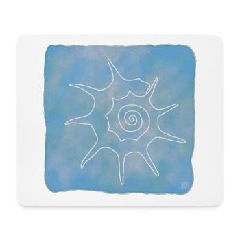Bolma, Boho Line Art Design, Serie Shells - Mousepad (Querformat) - Weiß - Vorne