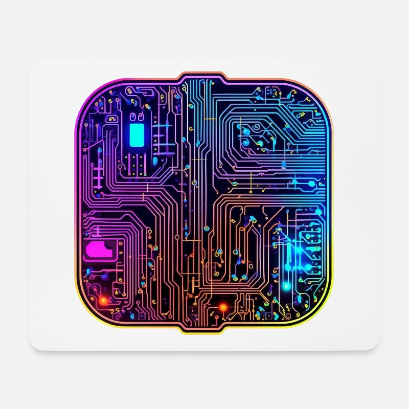 Schaltkreis Chip - Mousepad (Querformat) - Weiß