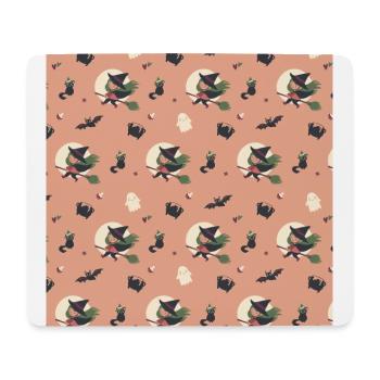 Une petite sorcière vole sur des balais avec des amis - Tapis de souris (format paysage) - blanc - Devant
