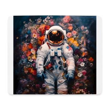 Fleurs d’astronaute infini - Tapis de souris (format paysage) - blanc - Devant