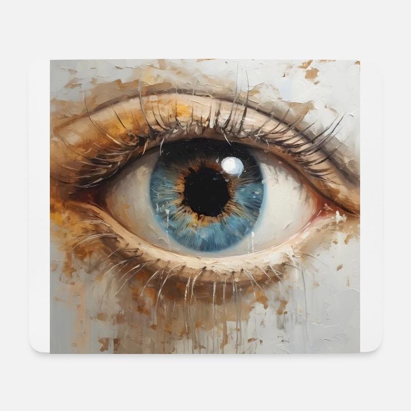 Auge Gemälde - Mousepad (Querformat) - Weiß