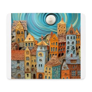 Papier Stadt - Mousepad (Querformat) - Weiß - Vorne